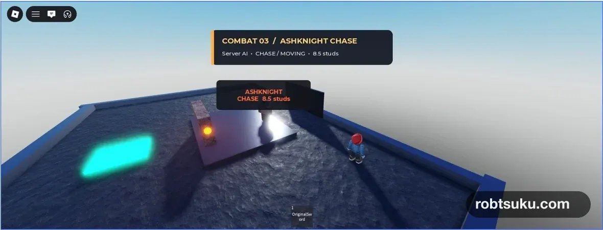 障害物の横を通りながらMOVINGになったAshKnight